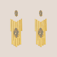 LONG CHEVRON WITH CRYSTAL EARJACKET