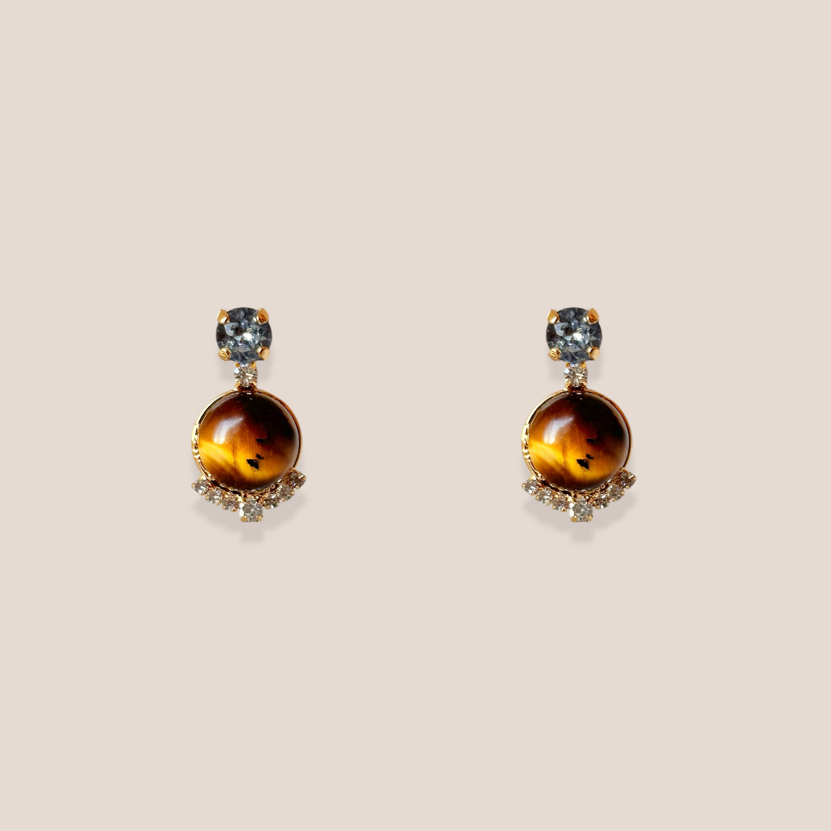 MINI MIMI TIGER EYE EARRING