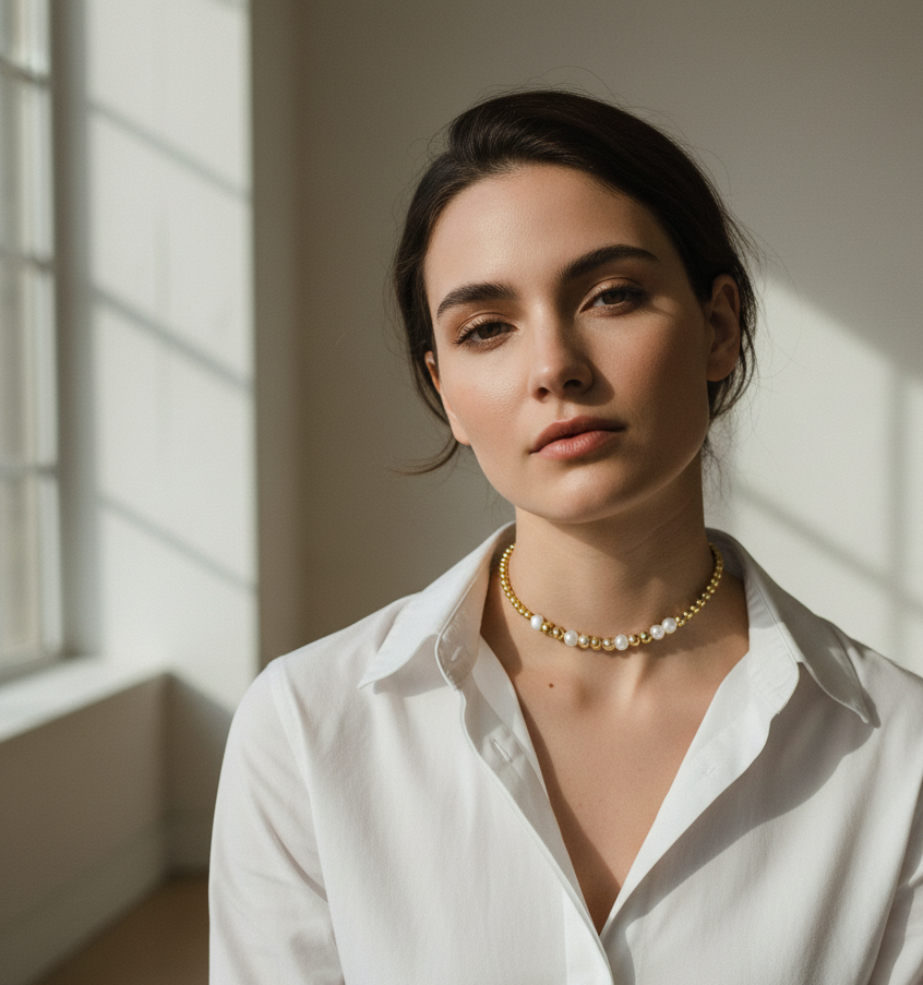 FOUR PEARL BUBBLE CHOKER