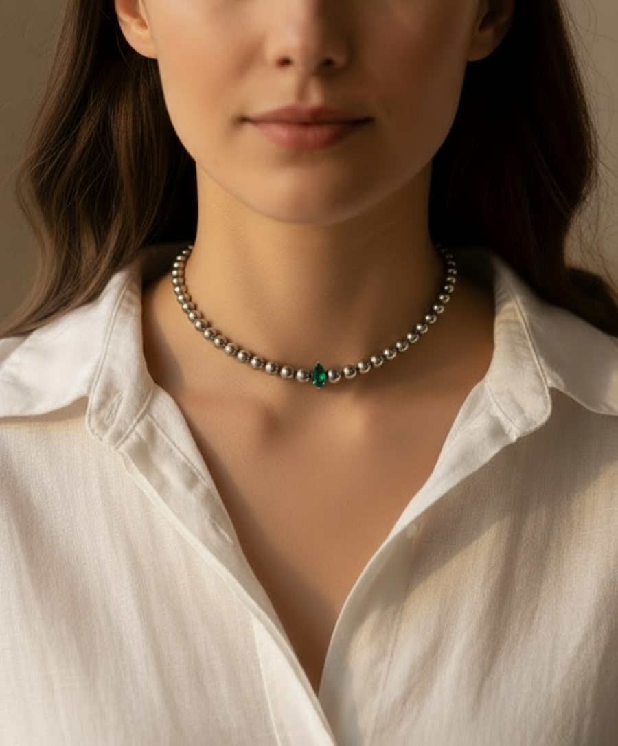 MINI SILVER BUBBLE CHOKER