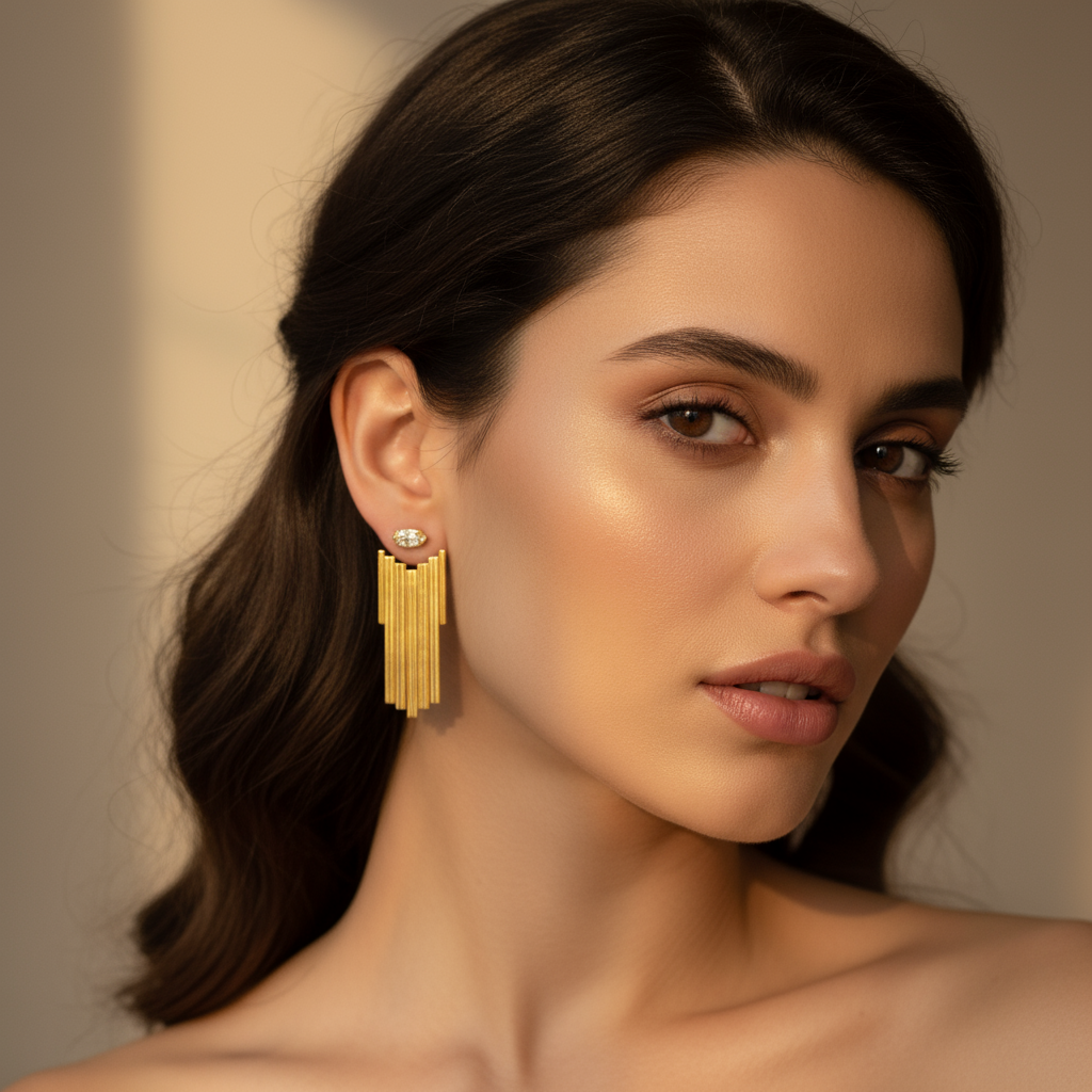 LONG CHEVRON EARJACKET