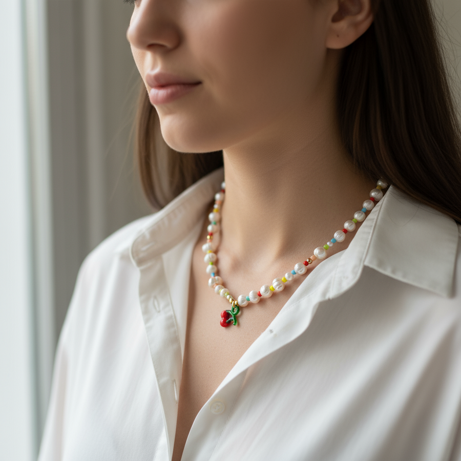 CHERRY RAINBOW NECKLACE